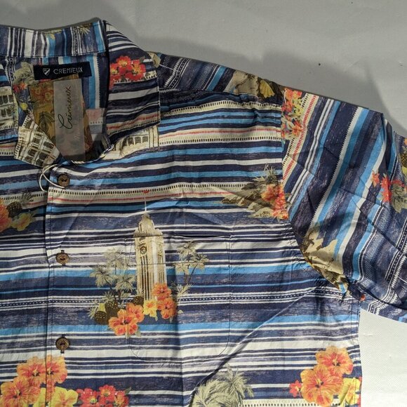 NEW- Size L Mens Cremieux Short Sleeve Button Down Shirt Martinique Cotton Rayon - Picture 3 of 7